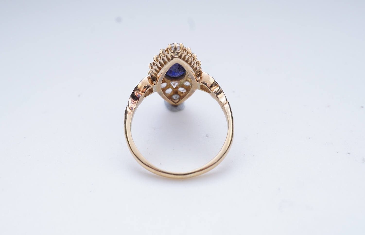 A Victorian sapphire and diamond ring, late 19th century
